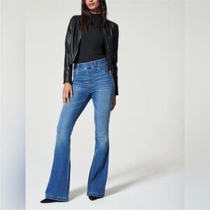 SPANX High Rise Flare Jeans Medium Wash Stretch Denim Women’s XL